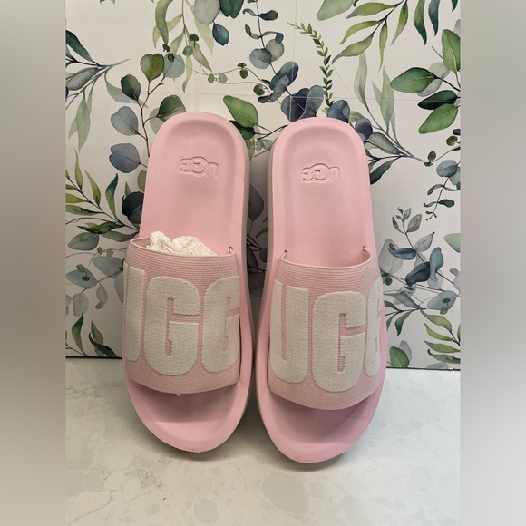 UGG Shoes - Pink and White UGG Flip Flops Women Size 7.